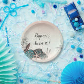 ピンクアンダーザシーシェルビーチスウィート16パーティー ペーパープレート (パーティー)