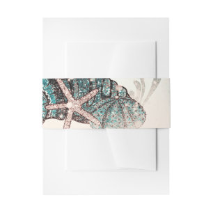 ピンクアンダーザシーシェルビーチスウィート16パーティー 招待状ベリーバンド