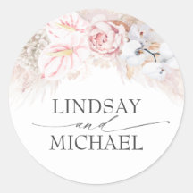 ピンクアンチューリウムスとパンパスグラスエキゾチッエレガントク