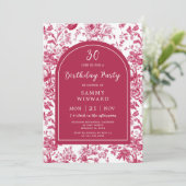 ピンクアンティークチノワセリーバースデーパーティー 招待状 (スタンド正面)