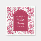 ピンクアンティークチノワセリーブライダルシャワー スタンダードカクテルナプキン (正面)