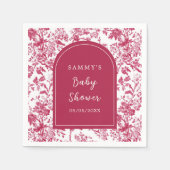 ピンクアンティークチノワセリーベビーシャワー スタンダードカクテルナプキン (正面)