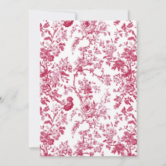 ピンクアンティークチノワセリーベビーシャワー 招待状 (裏面)