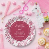 ピンクアンティークチノ結婚イスリー ペーパープレート (パーティー)