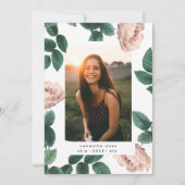 ピンクアンティークバラ写真大学グラード 案内状 (正面)