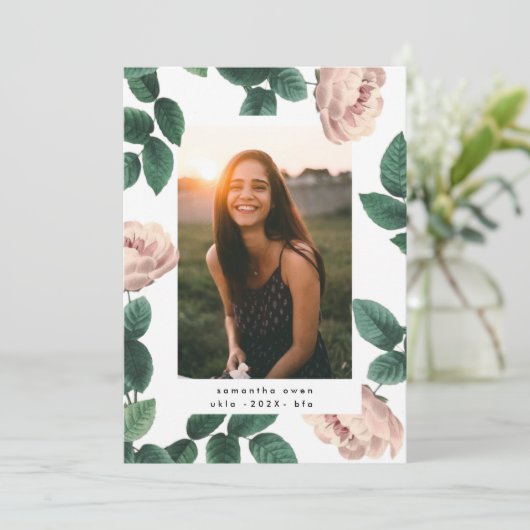 ピンクアンティークバラ写真大学グラード 案内状 (スタンド正面)