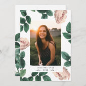 ピンクアンティークバラ写真大学グラード 案内状 (正面/裏面)