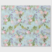 ピンクアンティークレッドテバラブークオンブルー ラッピングペーパー (フラット)