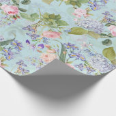 ピンクアンティークレッドテバラブークオンブルー ラッピングペーパー (角)