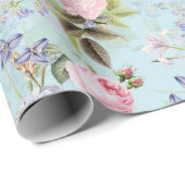 ピンクアンティークレッドテバラブークオンブルー ラッピングペーパー (ロールコーナー)