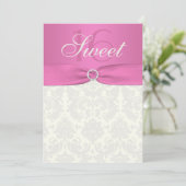 ピンクアンドアイボリーダマスクSweet sixteen招待状 招待状 (スタンド正面)