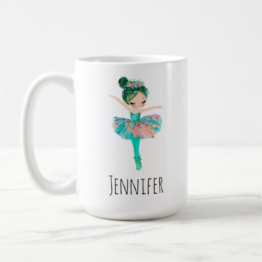 ピンクアンドアクアバレリナダンサー コーヒーマグカップ (左)