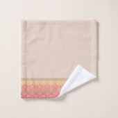 ピンクアンドアプリコットフローラ バスタオルセット (ウォッシュタオル)