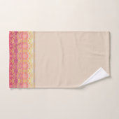 ピンクアンドアプリコットフローラ バスタオルセット (ハンドタオル)