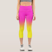 ピンクアンドイエローサンセット名前をカスタムする カプリレギンス (正面)