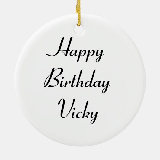 ピンクアンドイエロージニアスカスタム誕生日 セラミックオーナメント (裏面)