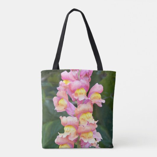 ピンクアンドイエロースナップドラゴンフローラ トートバッグ (裏面)