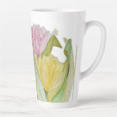 ピンクアンドイエローチューリップラテマグカップ カフェラテマグ (右)