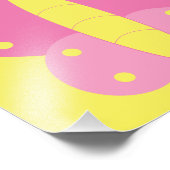 ピンクアンドイエローバタフライプリント フォトプリント            (角)