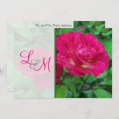 ピンクアンドイエローローズズ結婚式招待状 招待状 (正面/裏面)