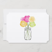 ピンクアンドイエローローズモダンタイポグラフィ結婚ズ 招待状 (裏面)