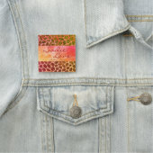 ピンクアンドオレンジアニマルプリント 名札 (インサイチュ)