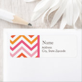 ピンクアンドオレンジシェブロン住所 シール (インサイチュ)