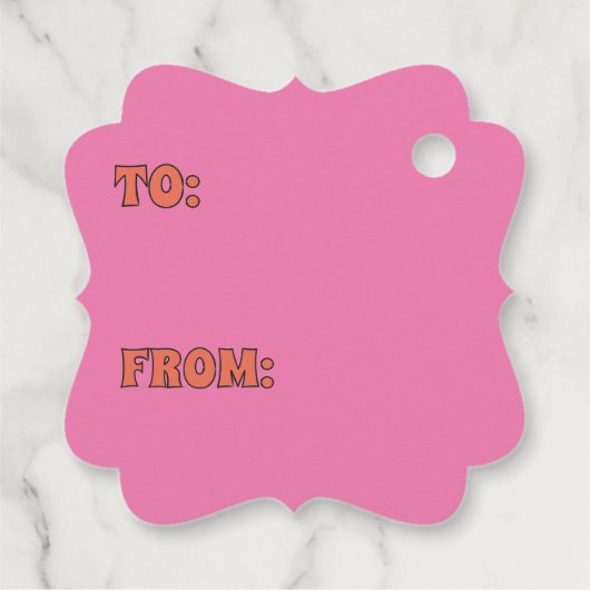 ピンクアンドオレンジジョイレトロ1970sレタリング フェイバータグ (裏面)