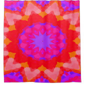 ピンクアンドオレンジスターバスト シャワーカーテン (正面)