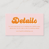 ピンクアンドオレンジボホレトロ70s結婚詳細 エンクロージャーカード (正面)