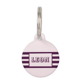 ピンクアンドクリムゾンレッドラインパーソナライズされたペット用名札 ペット　ネームタグ