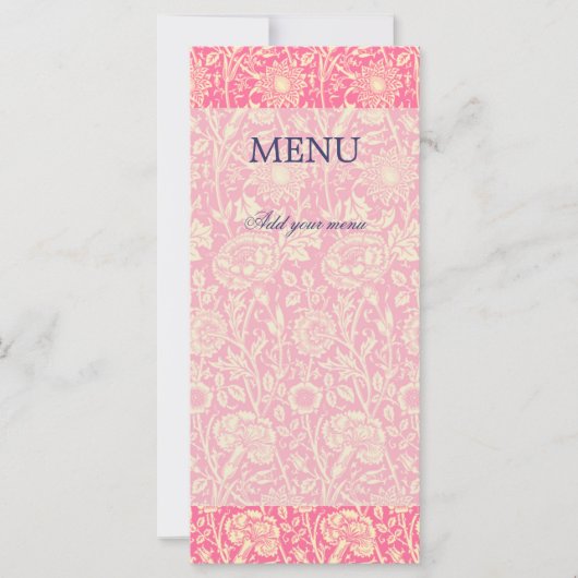 ピンクアンドクリームカーネーションヴィンテージプリント (正面)