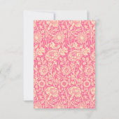 ピンクアンドクリームカーネーションヴィンテージプリント 出欠カード (裏面)