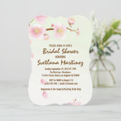 ピンクアンドクリームマグノリアブロッサムブライダルショー招待状 招待状 (スタンド正面)