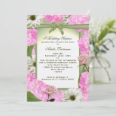 ピンクアンドグリーンガーデンパーティー誕生日 招待状 (スタンド正面)