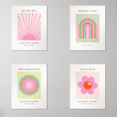 ピンクアンドグリーンギャラリーウォールボホトレンディーギャラリー (正面)