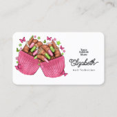 ピンクアンドグリーンシスタフッドネイルサロンブランディング 名刺 (正面)