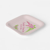 ピンクアンドグリーンノスタルジックフローラ紙プレート ペーパープレート (傾斜あり)