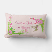 ピンクアンドグリーンノスタルジックフローラ装飾用クッション ランバークッション (正面)