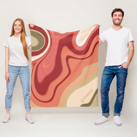 ピンクアンドグリーンパステル抽象芸術カスタムインスピリシティ フリースブランケット (インサイチュ)