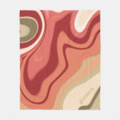 ピンクアンドグリーンパステル抽象芸術カスタムインスピリシティ フリースブランケット (正面)