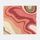 ピンクアンドグリーンパステル抽象芸術カスタムインスピリシティ フリースブランケット (正面(横))