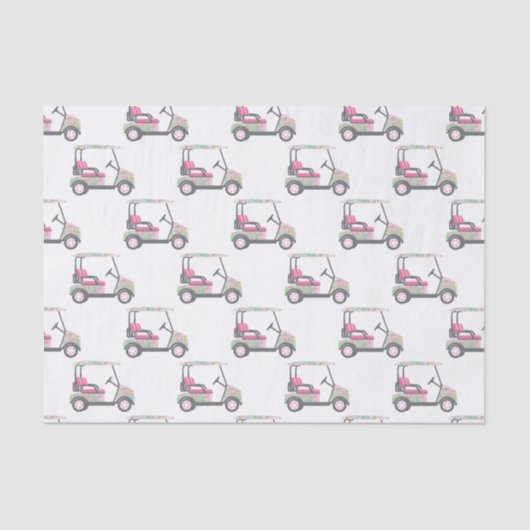 ピンクアンドグリーンパームビーチゴルフカート 薄葉紙 (正面)