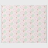 ピンクアンドグリーンピックボール誕生日 ラッピングペーパー (フラット)