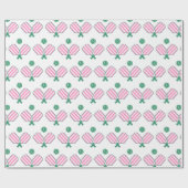 ピンクアンドグリーンピックボール誕生日 ラッピングペーパー (フラット)