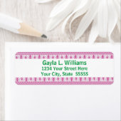 ピンクアンドグリーンホリデーカスタム差出人住所 ラベル (インサイチュ)