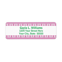 ピンクアンドグリーンホリデーカスタム差出人住所 ラベル