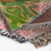 ピンクアンドグリーンボホシック抽象芸術 スローブランケット