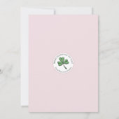 ピンクアンドグリーンSt patricks dayポット金ゴールドランチ 招待状 (裏面)