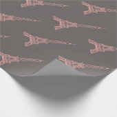 ピンクアンドグレーエッフェルタワーパリラッピング紙 ラッピングペーパー (角)